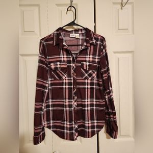 Plaid Button-Down Shirt With Criss-Cross Back